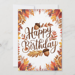 Tarjeta Cosy Woodland Otoño otoño feliz cumpleaños