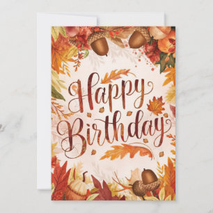 Tarjeta Cosy Woodland Wish Otoño otoño feliz cumpleaños