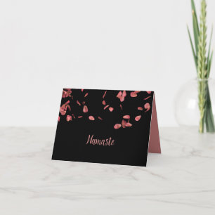 Tarjeta Cota de Namaste Gracias Pétalos de Rosa Románticos