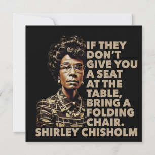 Tarjeta Cota de Shirley Chisholm Silla Plegable Historia N