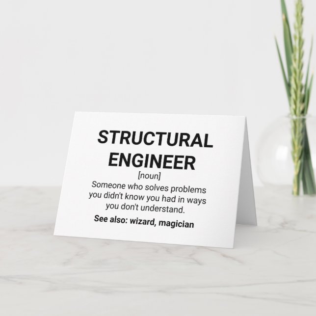 Tarjeta Cotización del significado de ingeniero estructura (Anverso)
