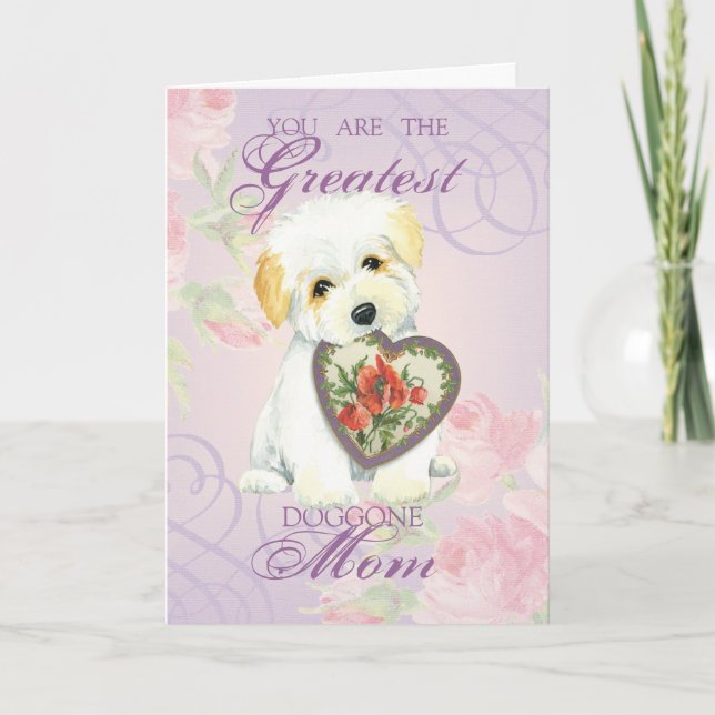 Tarjeta Coton de Tulear Heart Mom (Anverso)