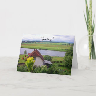 Tarjeta Cottage by the River Greetings Card