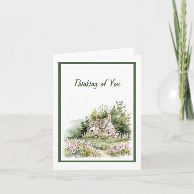 Tarjeta Cottage Watercolor (Anverso)