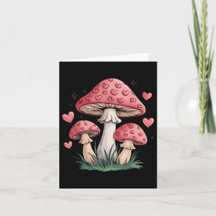 Tarjeta Cottagecore Corazón de San Valentín de Hongos Natu