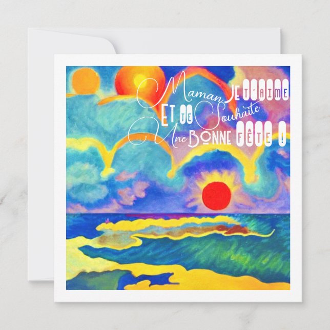 Tarjeta coucher de soleil - Bonne fête Maman (Anverso)