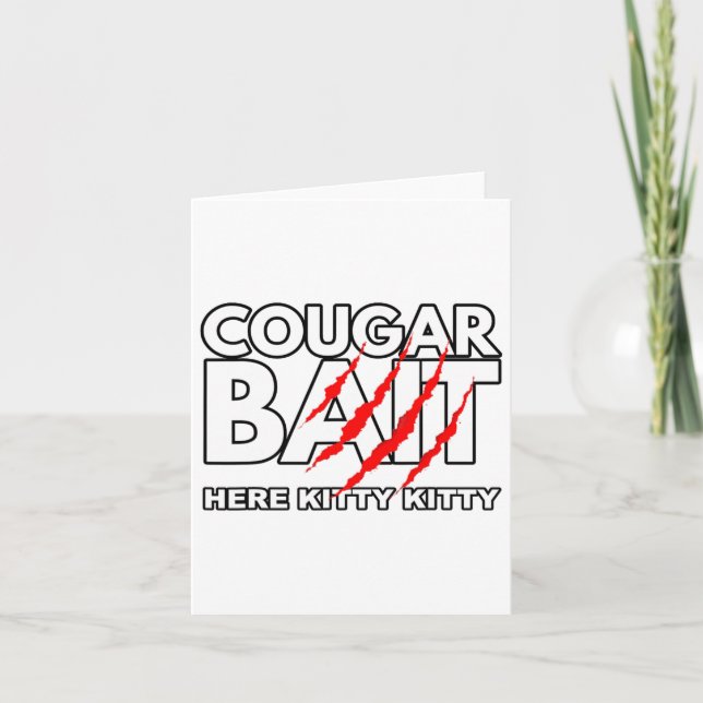 Tarjeta Cougar It Fun Halloween Costume Mujer Mayor Younge (Anverso)