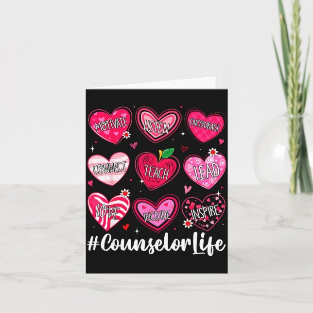 Tarjeta Counselor Life School Counseling Hearts School Val (Anverso)