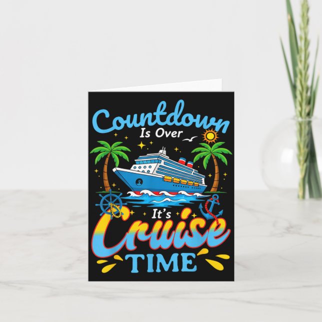 Tarjeta Countdown Is Over It's Cruise Time Men Women Coupl (Anverso)