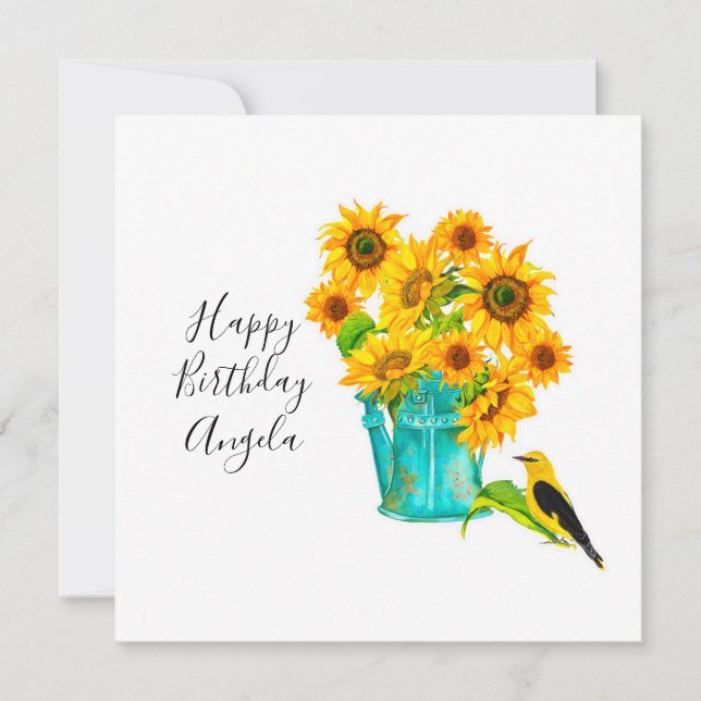 Tarjeta Country Sunflowers Bouquet Birday (Anverso)