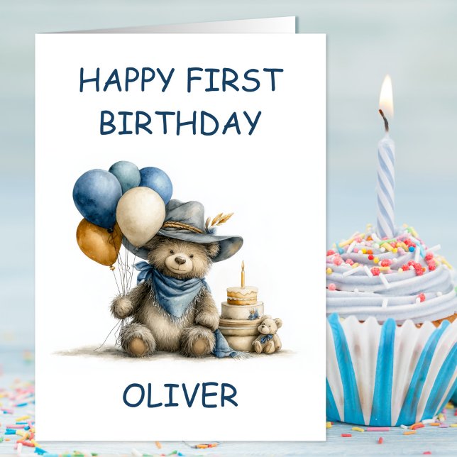 Tarjeta Country Teddy Bear 1st Birthday (Subido por el creador)