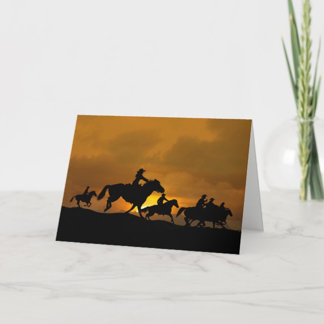 Tarjeta Country Western Cowboy Happy Birday (Anverso)