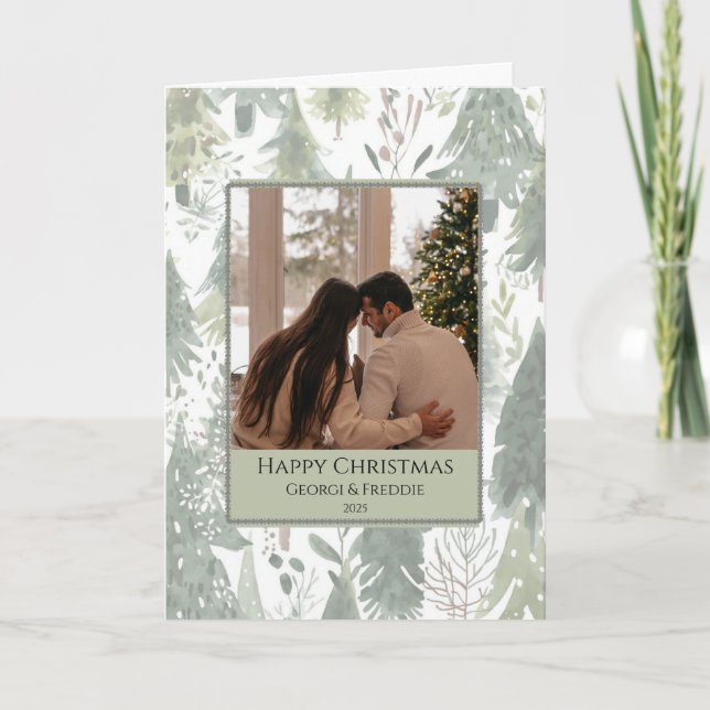 Tarjeta Couple Christmas Card -Woodland Festive (Anverso)
