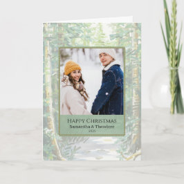 Tarjeta Couple Christmas Photo Card - Woodland