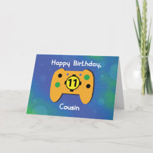 Tarjeta Cousin Boy Gamer controlador de juegos de cumpleañ