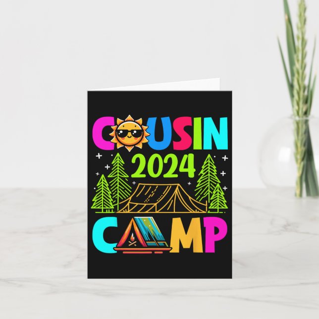 Tarjeta Cousin Camp 2024 Vacaciones Familiares Verano Camp (Anverso)