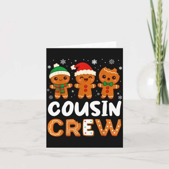 Tarjeta Cousin Crew Christmas 2025 Cookie Kids Boy Girl Fa (Anverso)