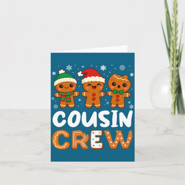 Tarjeta Cousin Crew Christmas 2025 Cookie Kids Boy Girl Fa (Anverso)