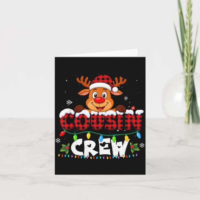 Tarjeta Cousin Crew Christmas 2025 Family Matching Santa E (Anverso)