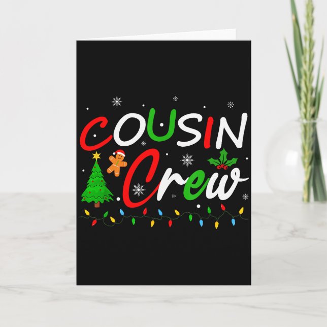 Tarjeta Cousin Crew Christmas Family Santa Men Women Kids  (Anverso)