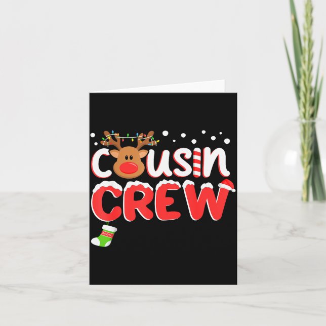 Tarjeta Cousin Crew Christmas Kids Cousins Christmas Match (Anverso)