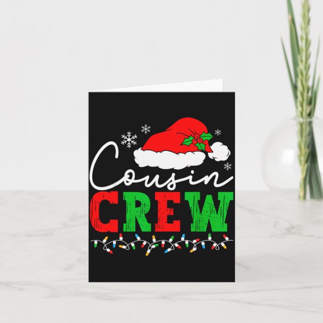 Tarjeta Cousin Crew Christmas Xmas Lights Family Matching  (Anverso)
