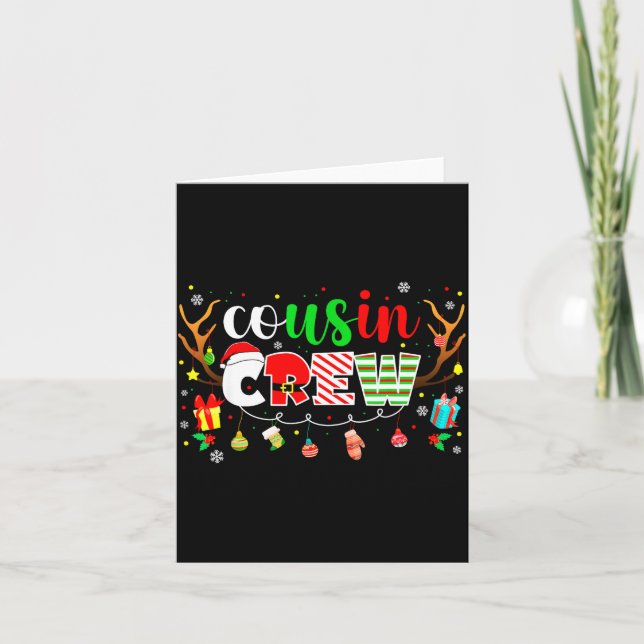 Tarjeta Cousin Crew Family Christmas 2025 Matching Xmas Sq (Anverso)