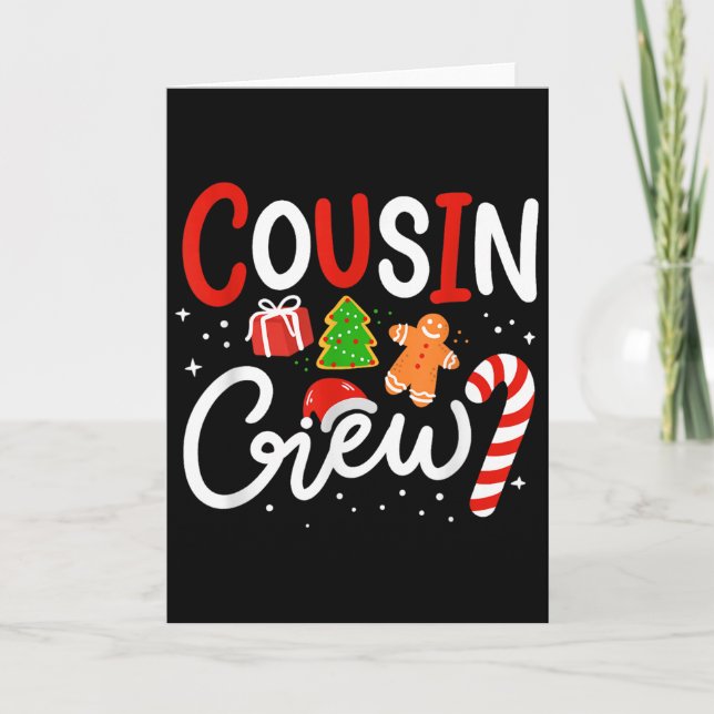 Tarjeta Cousin Crew Family Christmas Pajamas  (Anverso)