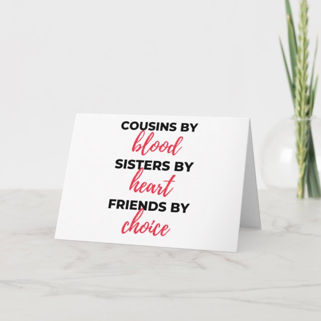 Tarjeta Cousins By Blood Sisters By Heart 2 (Anverso)