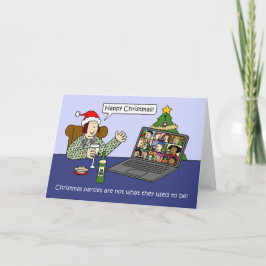 Tarjeta Covid 19 Navidades virtuales Humor Personalizado F