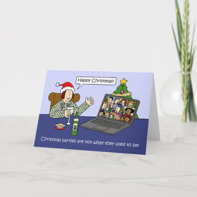 Tarjeta Covid 19 Navidades virtuales Humor Personalizado F (Anverso)