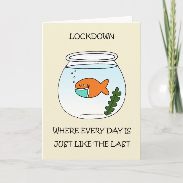 Tarjeta Covid 19 Personalizado de bloqueo Goldfish (Anverso)