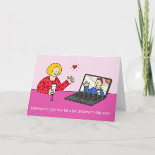 Tarjeta Covid 19 Personalizado de citas en línea Valentine