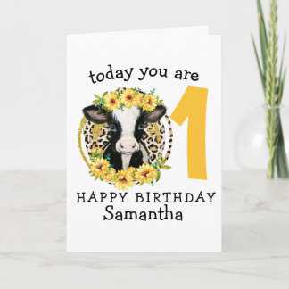 Tarjeta Cow 1tarjeta de feliz cumpleaños