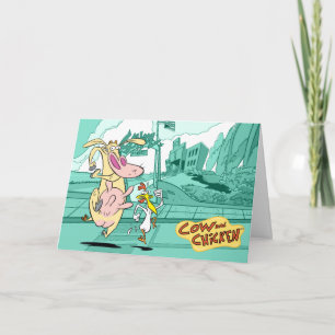 Tarjeta Cow and Chicken Running Graphic