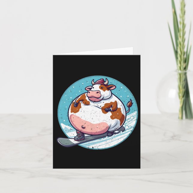 Tarjeta Cow Snowboarding 1 (Anverso)
