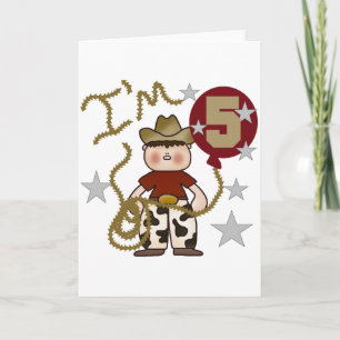 Tarjeta Cowboy 5.ª camisetas y regalos de cumpleaños