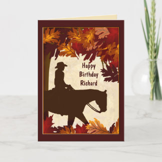 Tarjeta Cowboy Autumn Personalizado Birthday Card