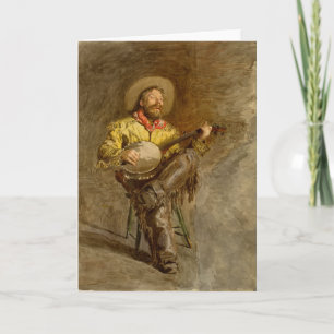 Tarjeta Cowboy Cantando   Thomas Eakins