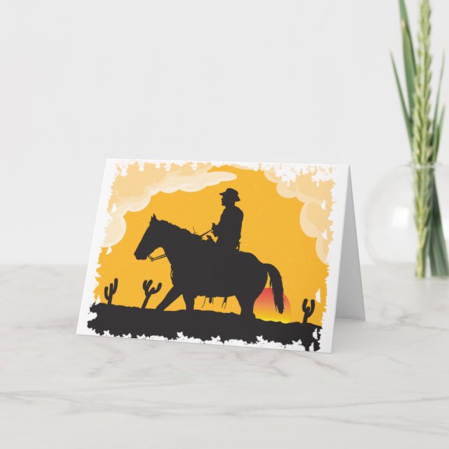 Tarjeta Cowboy de Sunset (Anverso)
