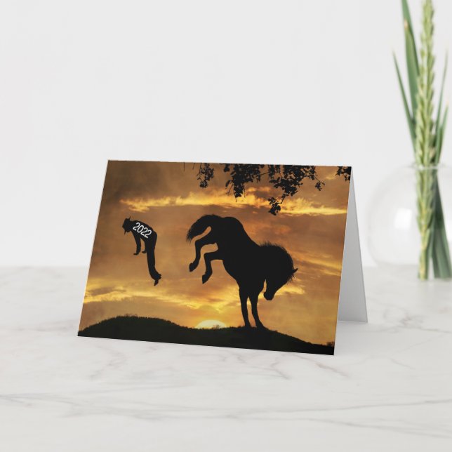 Tarjeta Cowboy Feliz Año Nuevo 2023 divertida (Anverso)