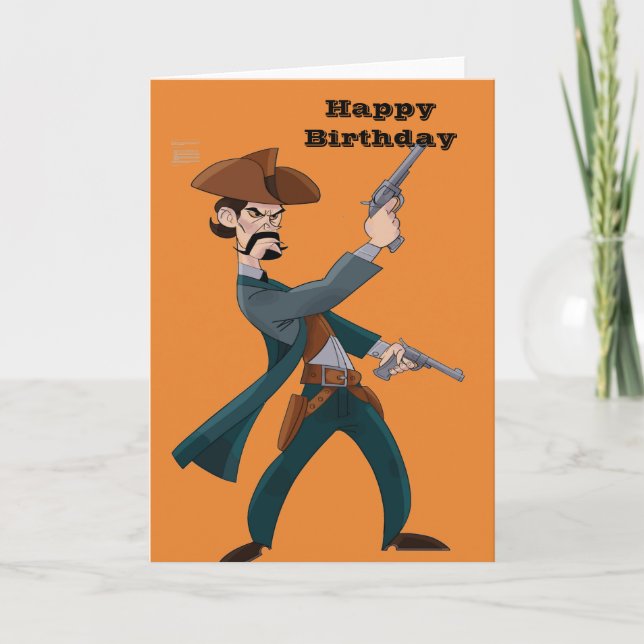 Tarjeta Cowboy Happy Birday Greetings Card (Anverso)