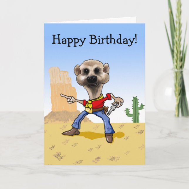 Tarjeta Cowboy Meerkat (Anverso)