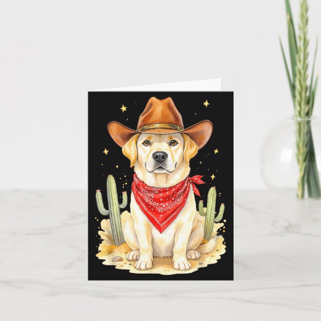 Tarjeta Cowboy Perro Labrador Retriever Occidental Llabrad (Anverso)