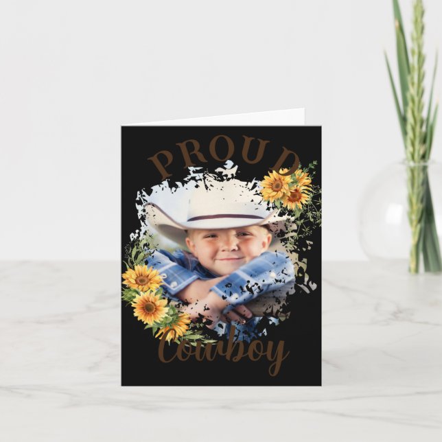 Tarjeta Cowboy Photo Text Sunflower Accent T Shirt  (Anverso)