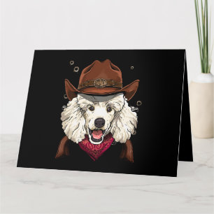 Tarjeta Cowboy Poodle Western Rodeo Cowboy Gorra y Bandana
