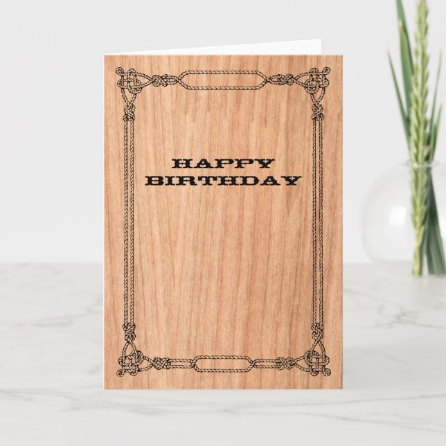 Tarjeta Cowboy Rope Frame Birday (Anverso)