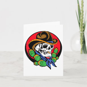 Tarjeta Cowboy Skull Oeste Tattoo Artista Tradicional