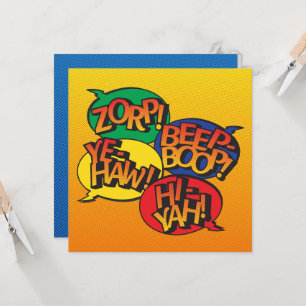 Tarjeta Cowboy vs ninja arte pop - primario
