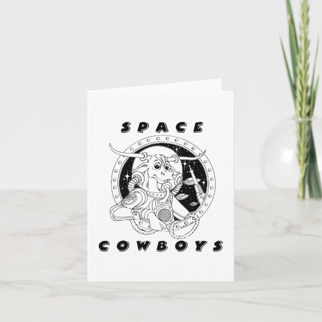 Tarjeta Cowboys Espaciales Notecard (Anverso)